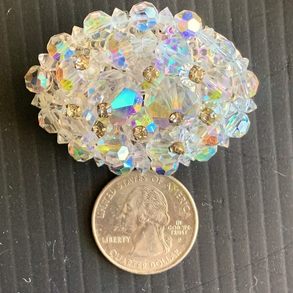 Beautiful Large Vintage Aurora Borelis Pin, Brooch.